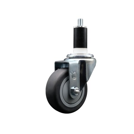 Service Caster 3.5'' Thermoplastic Rubber Wheel Swivel 1-3/8'' Expanding Stem Caster SCC-EX20S3514-TPRB-138